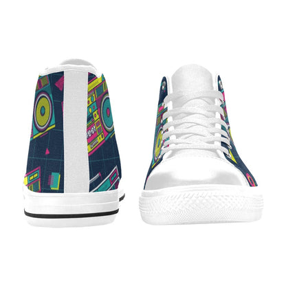 Boombox - Women's High Top Canvas Shoes