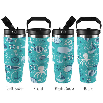 Ocean Life - 30oz Tumbler with Top Handle