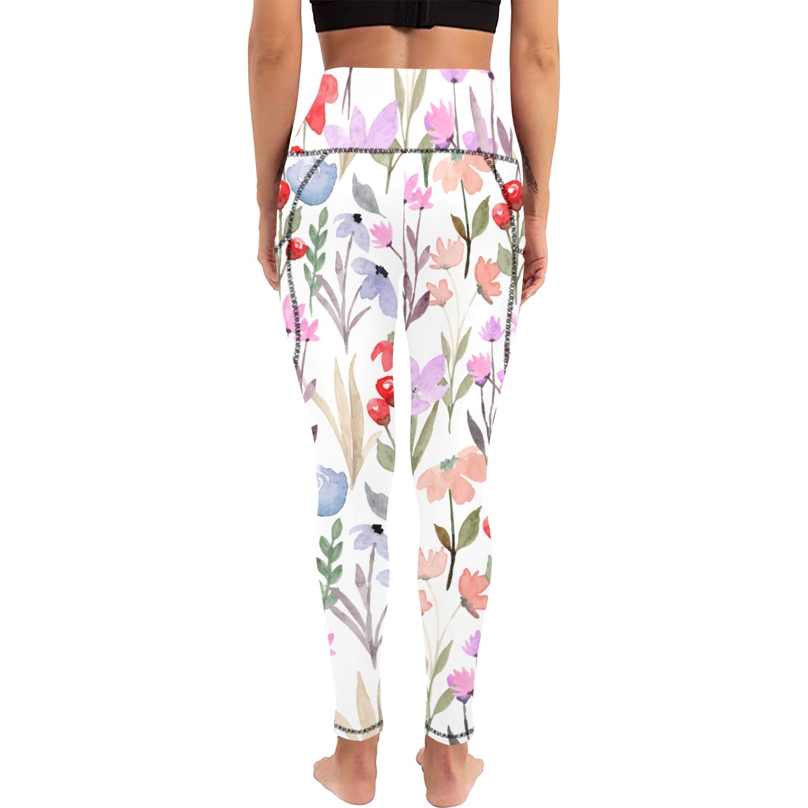 Floral Watercolour - Women's Leggings with Pockets Women's Leggings with Pockets S - 2XL Plants