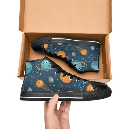 Galaxy - Women's High Top Canvas Shoes