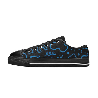 Blue Squiggle - Women's Classic Canvas Shoes