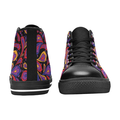 Paisley Swirl - Women's High Top Canvas Shoes