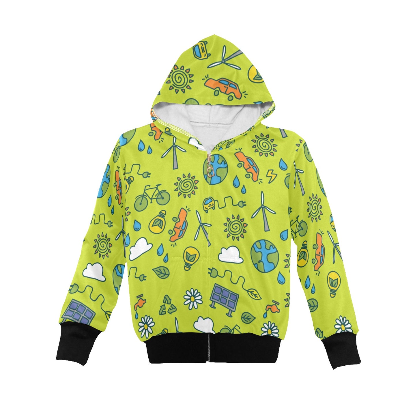 Go Green - Junior Boys Zip Up Hoodie