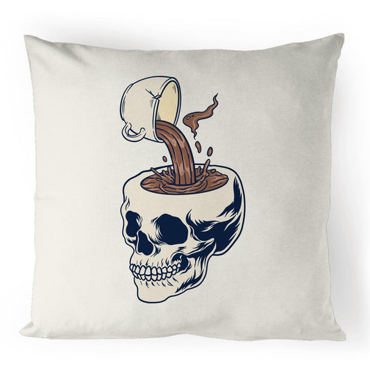 Coffee Skull -100% Linen Cushion Cover Default Title Linen Cushion Cover Coffee