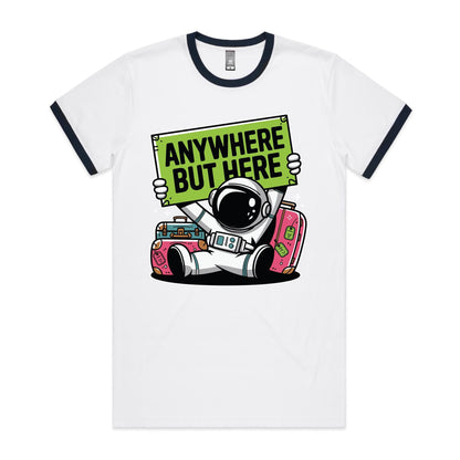 Astronaut, Anywhere But Here - Staple Ringer Tee