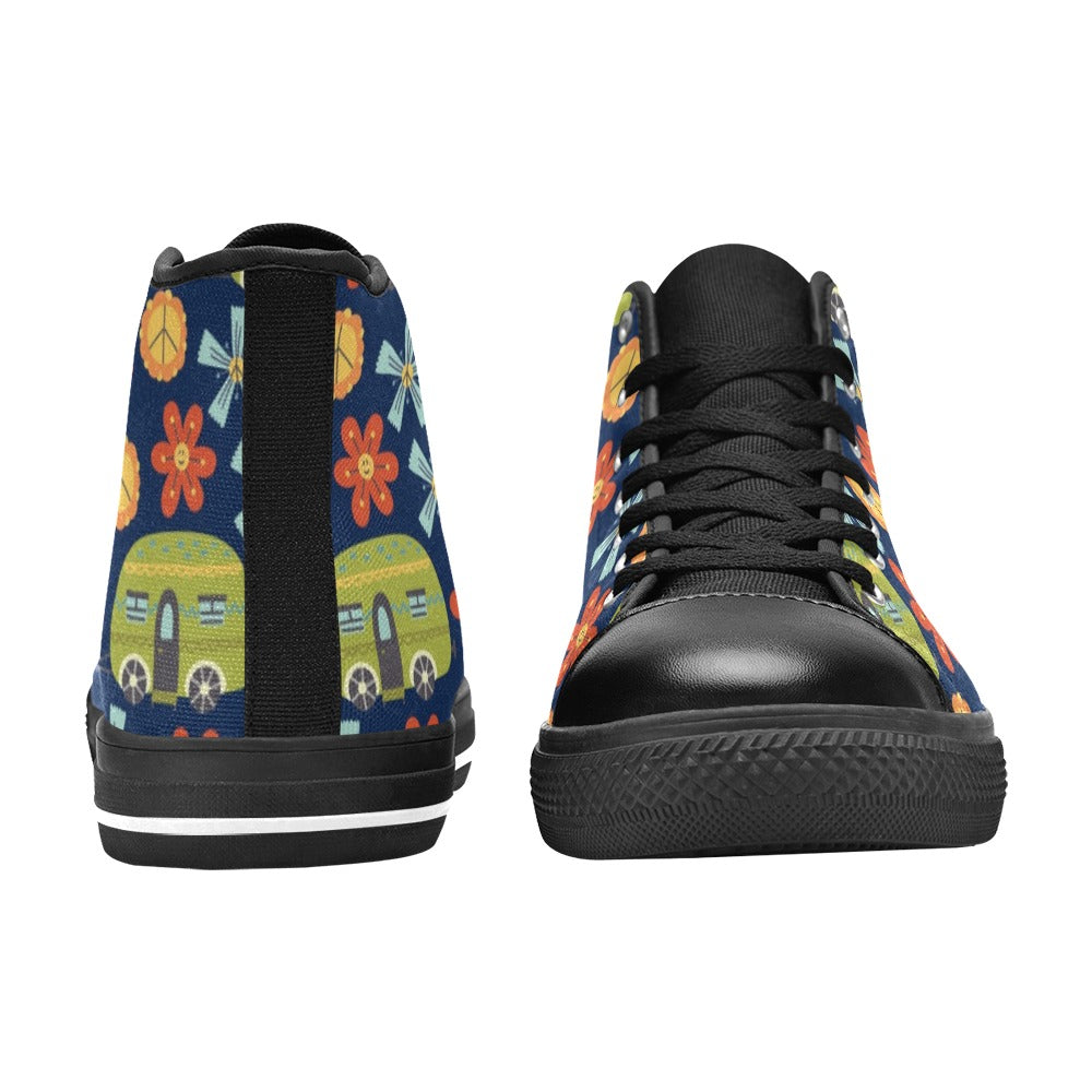 Hippy Caravan - Men's High Top Canvas Shoes