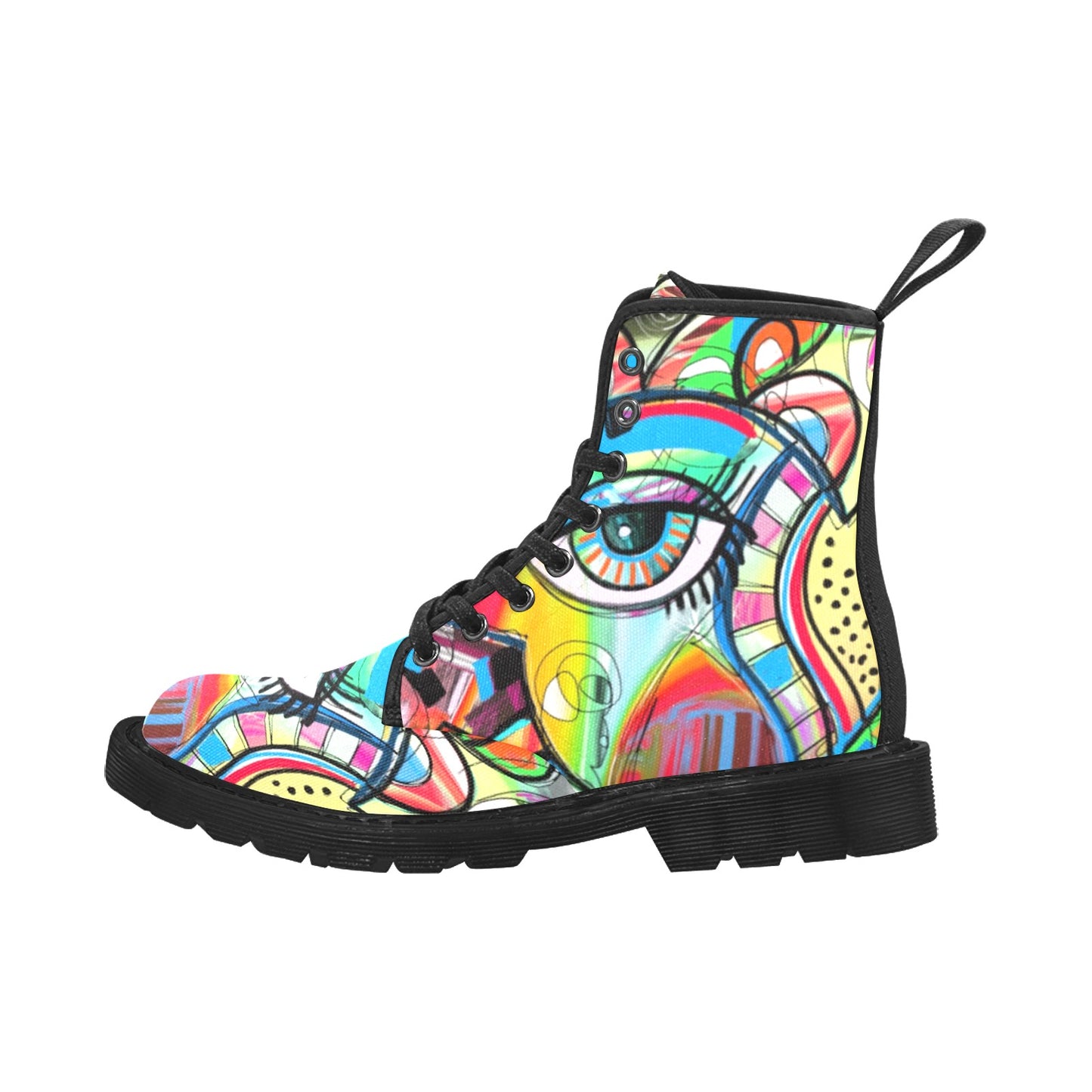 Graffiti Bird - Martin Boots for Women (Black)