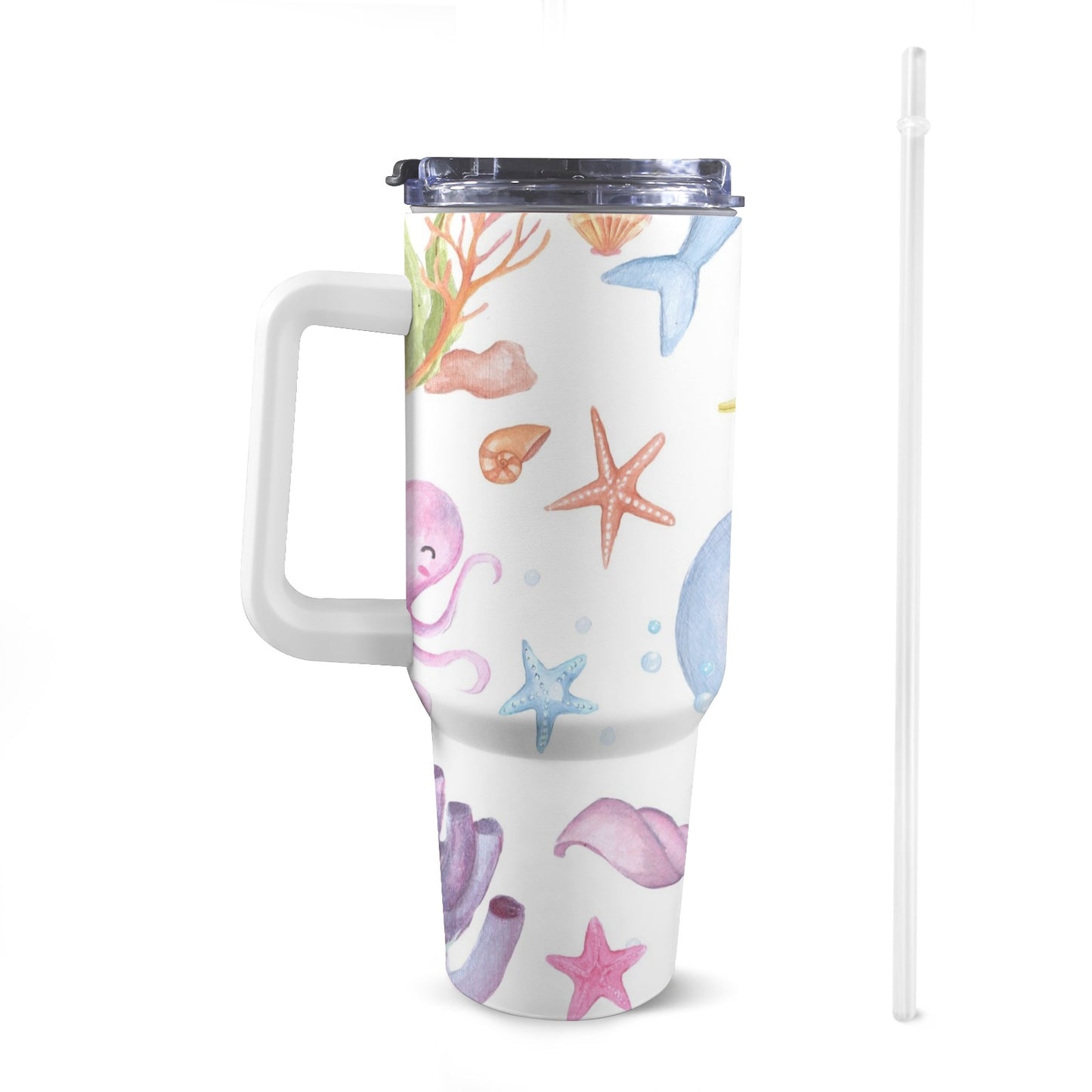 Under The Sea - 40oz Tumbler with White Handle