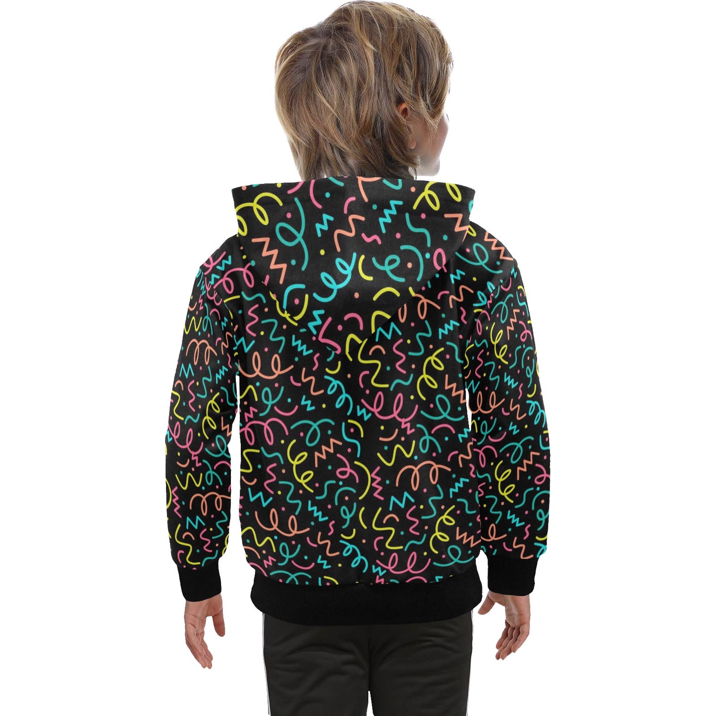 Squiggle Time - Senior Boys Zip Up Hoodie