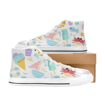 Summer Fun - Kids' High Top Canvas Shoes