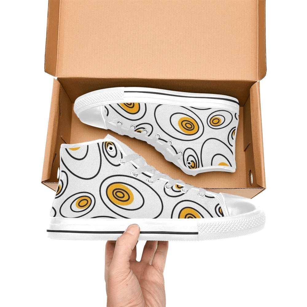 Abstract Eggs - Men's High Top Canvas Shoes