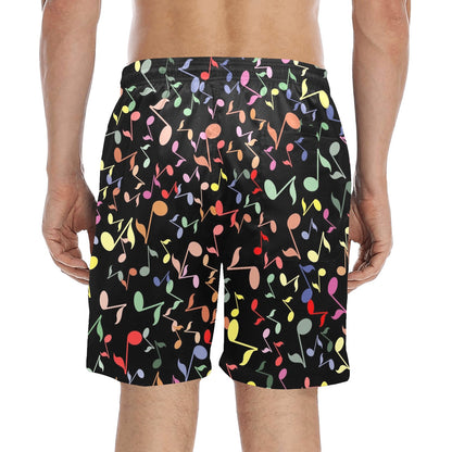 Quavers, Music Notes - Men's Mid-Length Beach Shorts