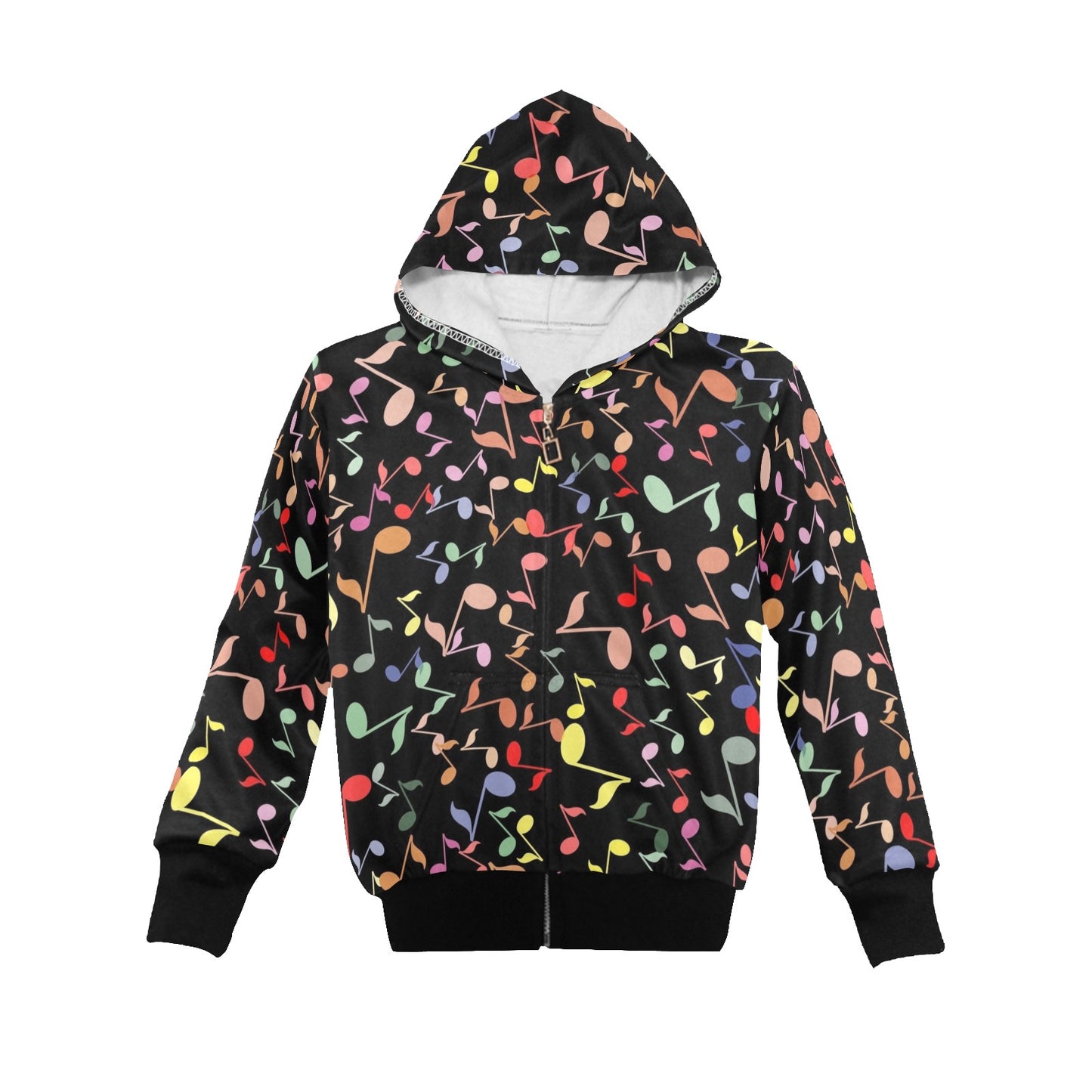 Quavers, Music Notes - Senior Girls Zip Up Hoodie