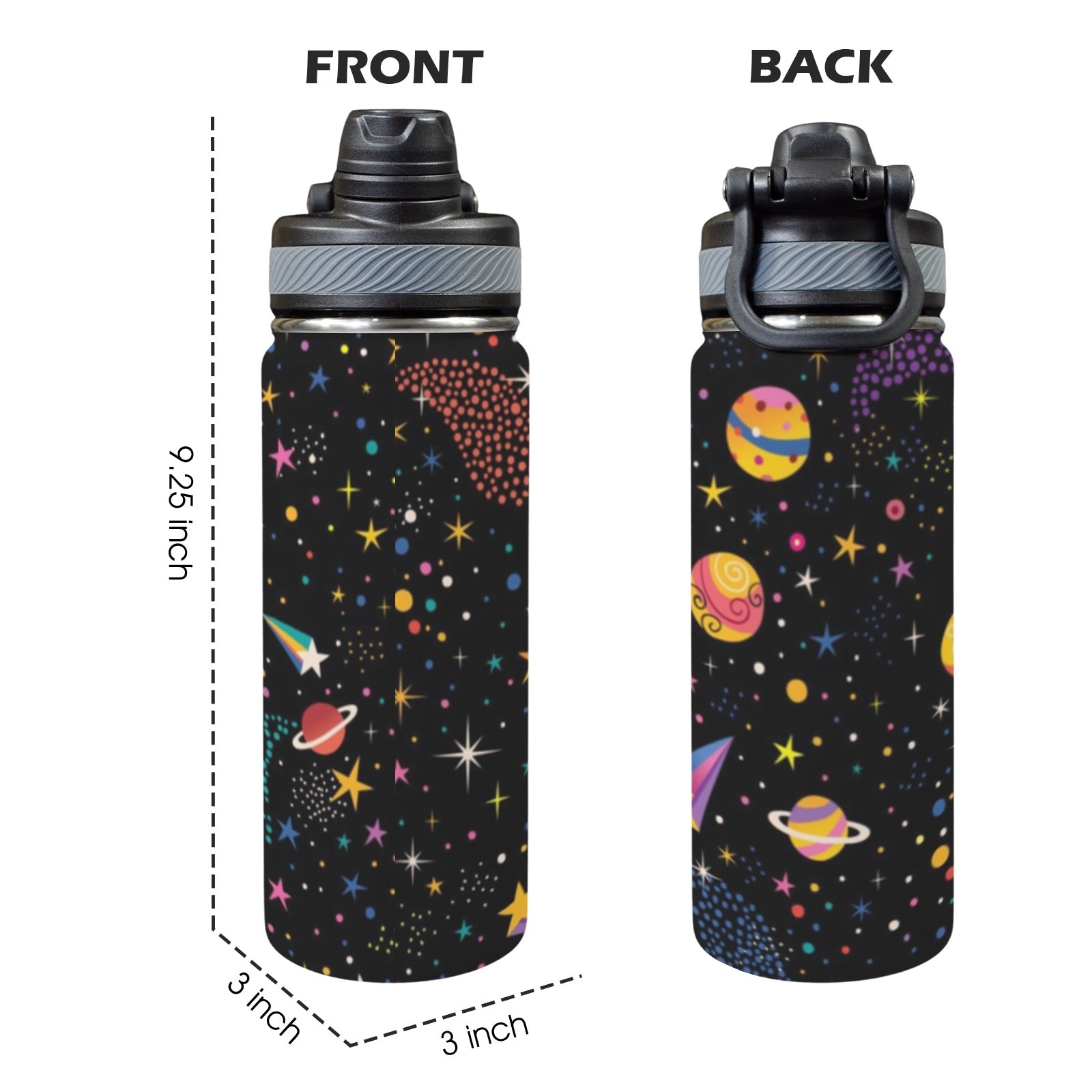 Colourful Space - Insulated Water Bottle with Dual-Use Lid (18oz) Insulated Water Bottle with Dual-Use Lid (18oz) Printed Offshore