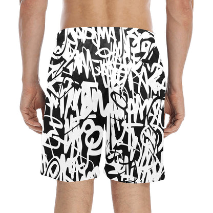 Graffiti - Men's Mid-Length Beach Shorts