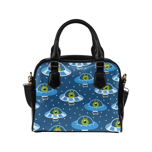 Cute Aliens in UFOs - Shoulder Handbag