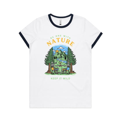 Be One With Nature, Skeleton - Women's Ringer Tee