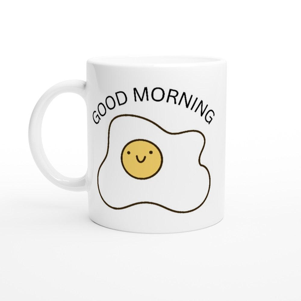 Egg, Good Morning - White 11oz Ceramic Mug Default Title White 11oz Mug Food Globally Fulfilled