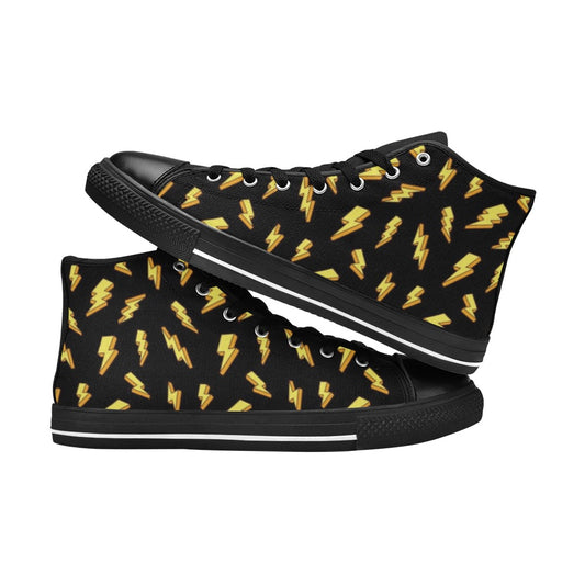 Lightning Bolts - Kids High Top Canvas Shoes