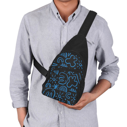 Blue Squiggle - Chest Bag