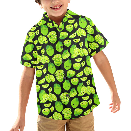 Cute Limes - Junior Boys Hawaiian Shirt