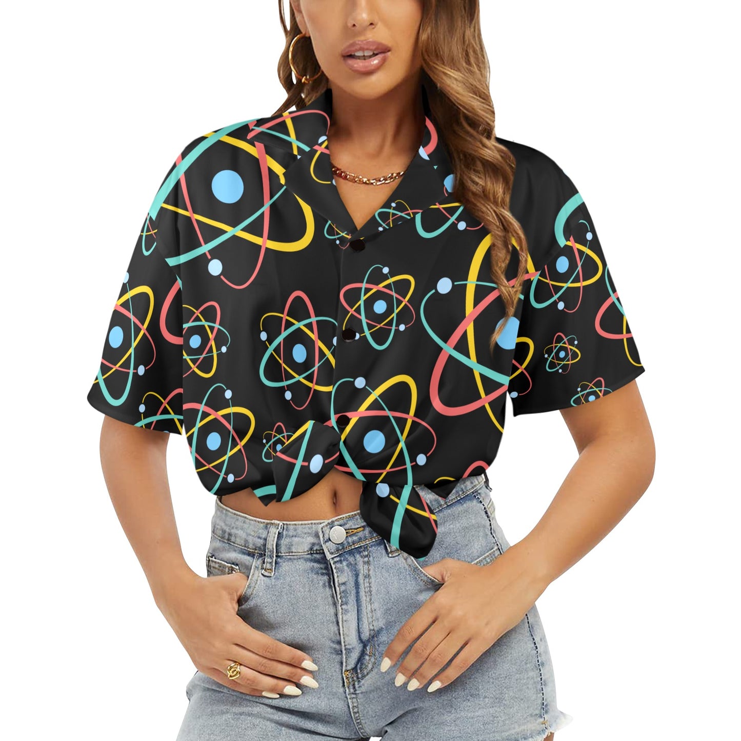 Atoms - Womens Hawaiian Shirt