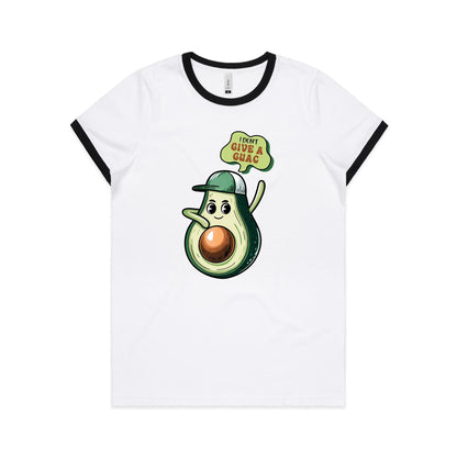 Avocado, I Don't Give A Guac - Women's Ringer Tee