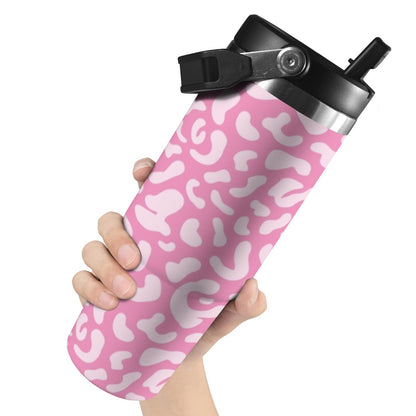 Pink Leopard - 30oz Tumbler with Top Handle