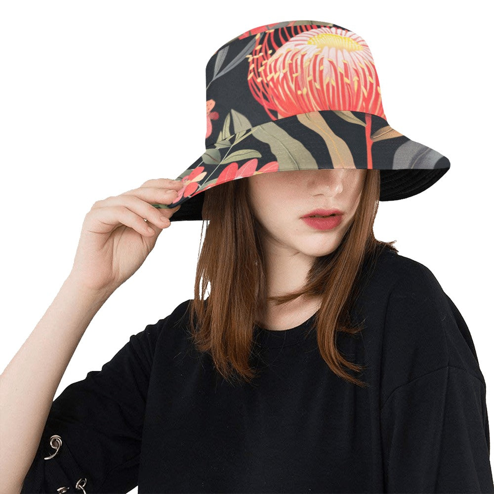 Australian Waratah Flower - Womens Bucket Hat