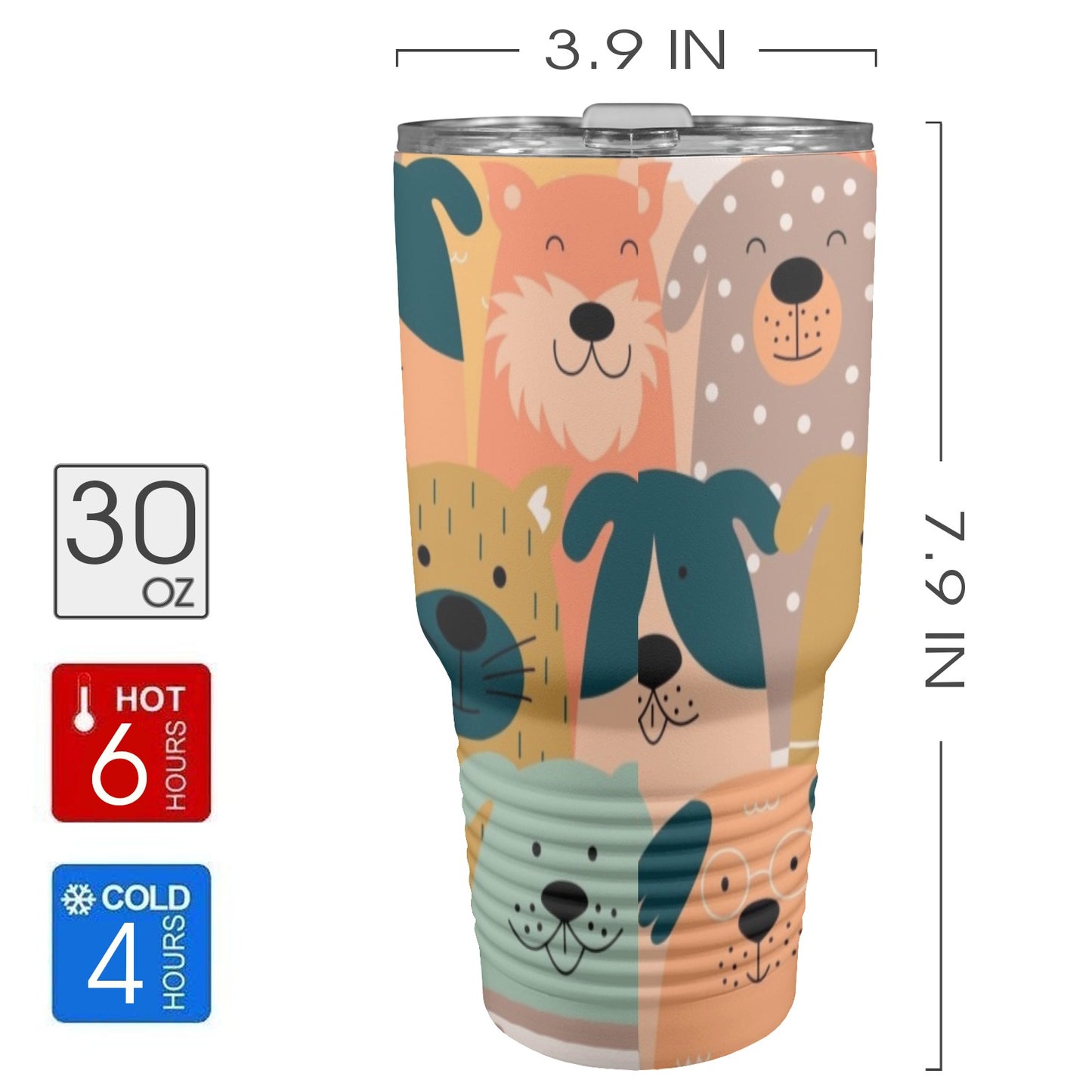 Lots Of Dogs - 30oz Insulated Stainless Steel Mobile Tumbler