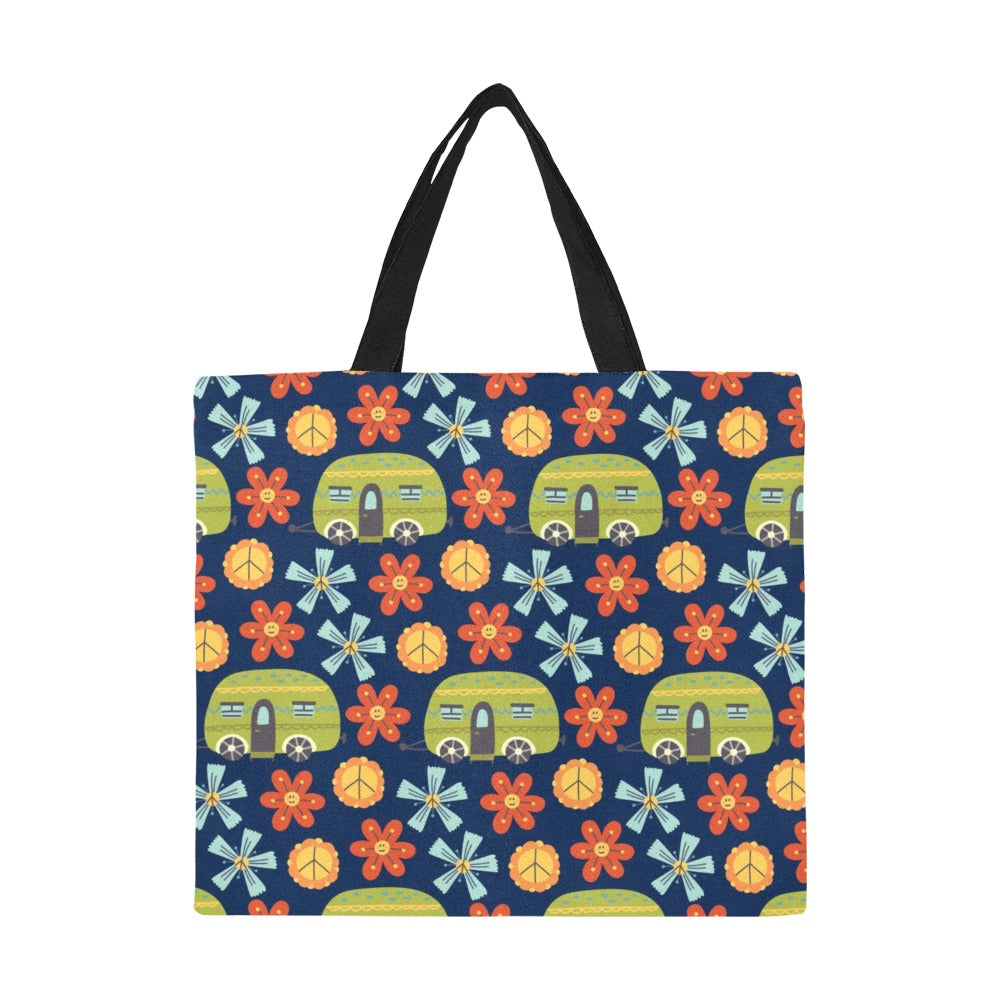 Hippy Caravan - Full Print Canvas Tote Bag Full Print Canvas Tote Bag