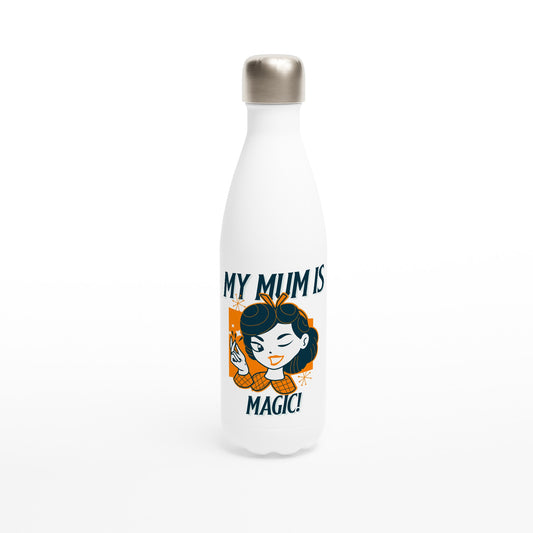 My Mum Is Magic - White 17oz Stainless Steel Water Bottle Default Title White Water Bottle comic Globally Fulfilled Mum