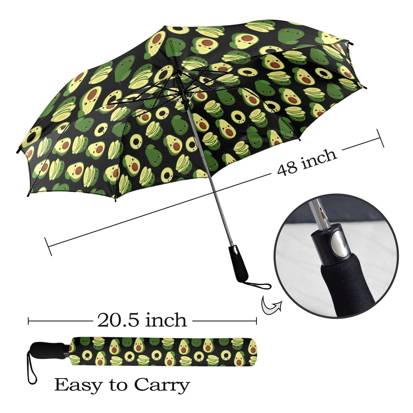 Cute Avocados - Semi-Automatic Foldable Umbrella Semi-Automatic Foldable Umbrella Printed Offshore