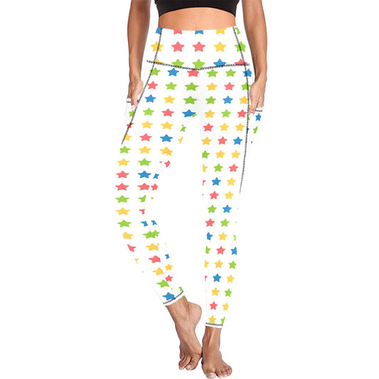 Stars - Women's Leggings with Pockets