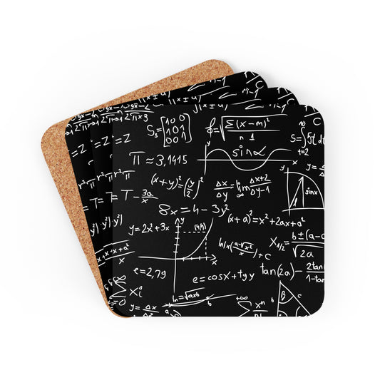 Equations - Corkwood Coaster Set Cork 3.75" × 3.75" Square Coaster