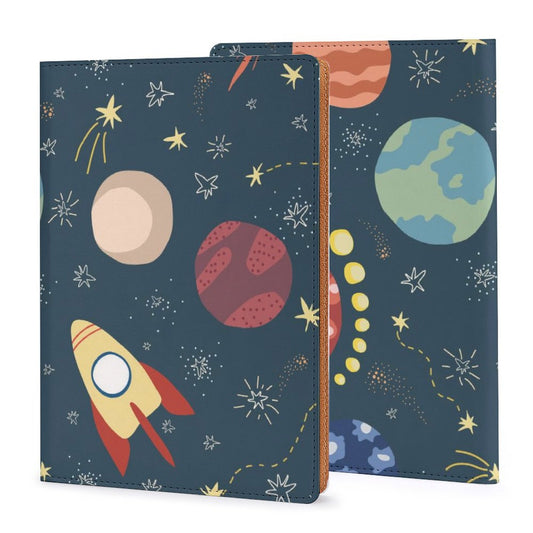 Rocket And Planets In Space - (A5) Notebook Cover