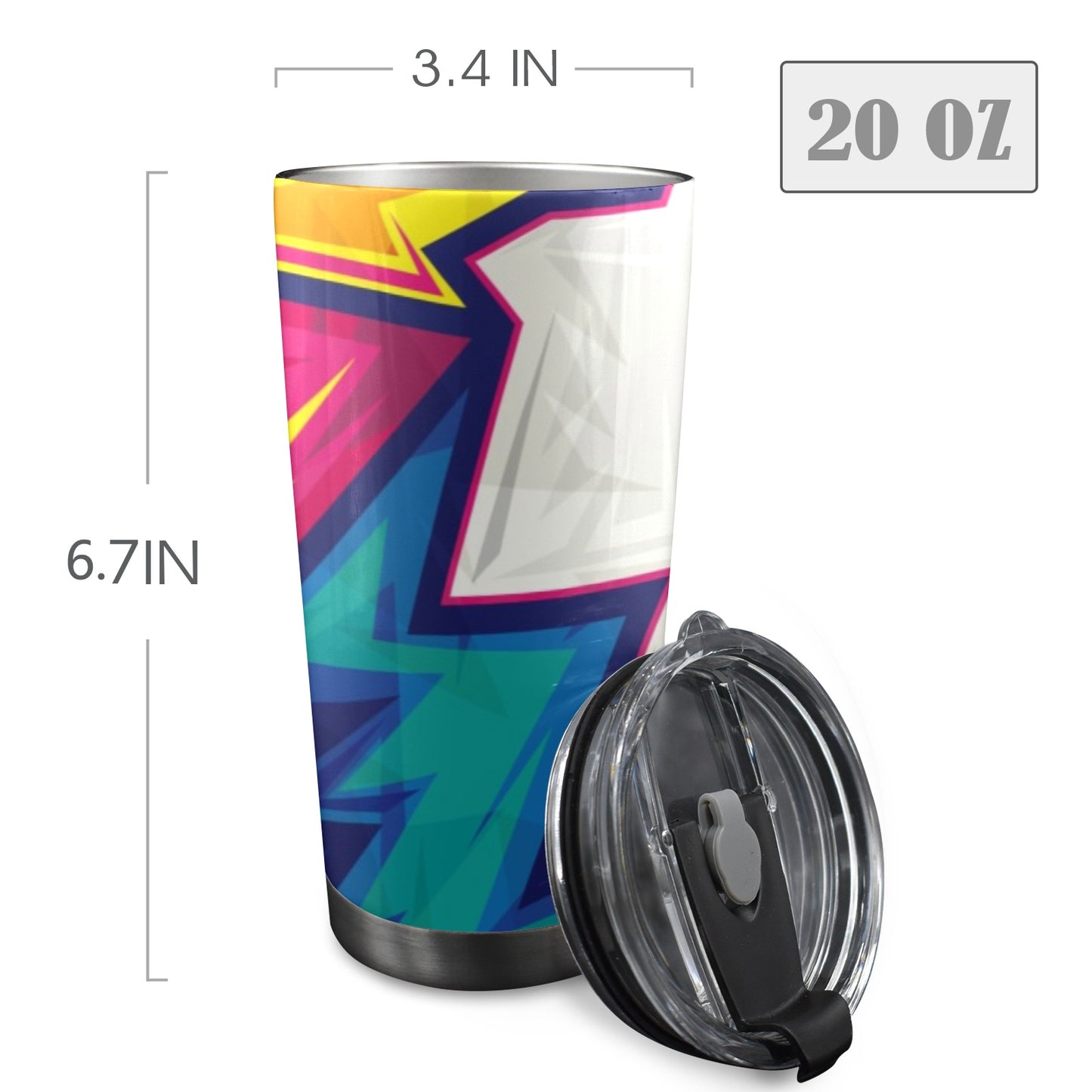 Abstract Bright - 20oz Travel Mug / Tumbler