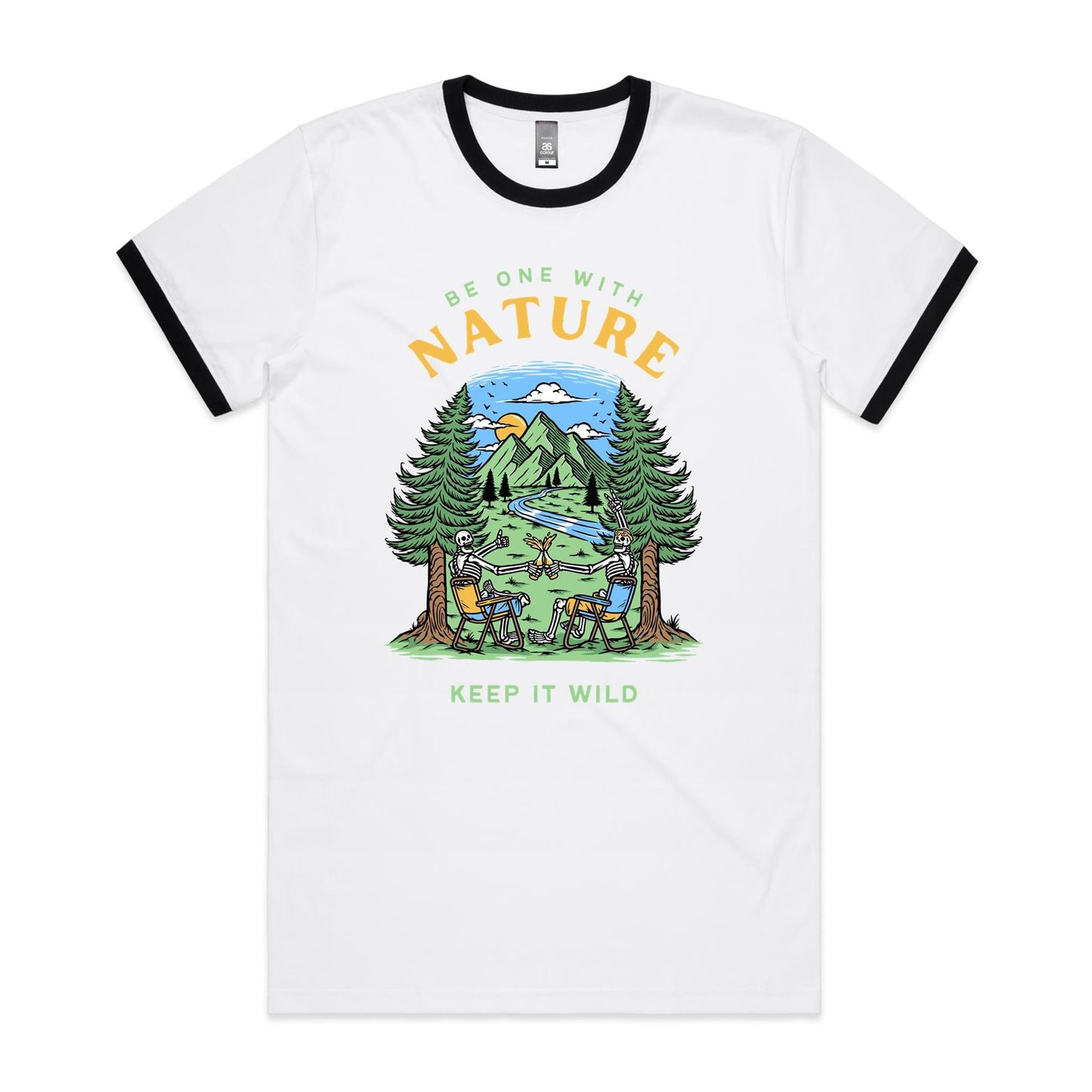 Be One With Nature, Skeleton - Staple Ringer Tee