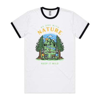 Be One With Nature, Skeleton - Staple Ringer Tee