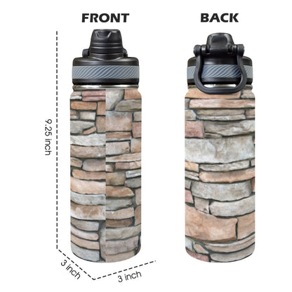 Stone Wall - Insulated Water Bottle with Dual-Use Lid (18oz)