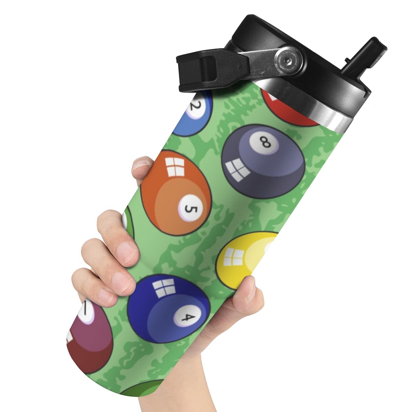 Pool Balls - 30oz Tumbler with Top Handle