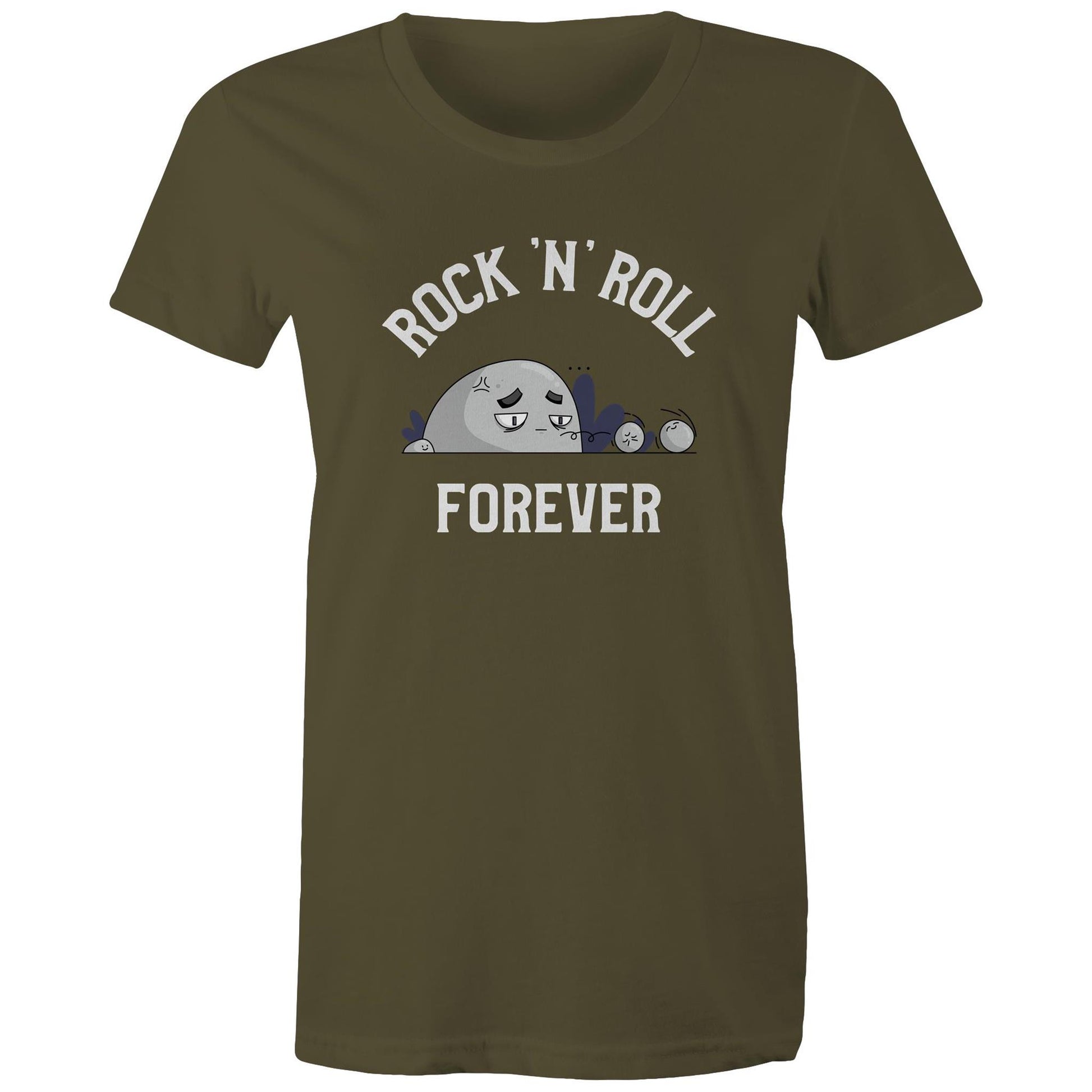 Rock 'N' Roll Forever - Womens T-shirt Army Womens T-shirt Music