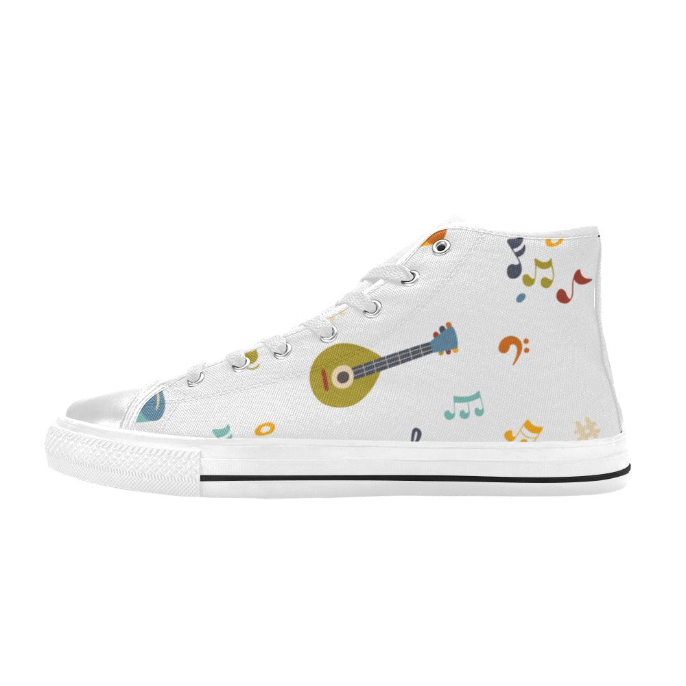 Guitar Music - Women's High Top Canvas Shoes