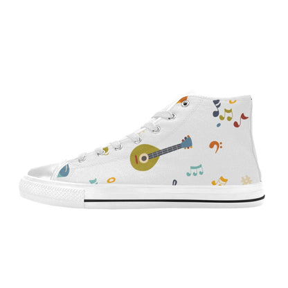 Guitar Music - Women's High Top Canvas Shoes