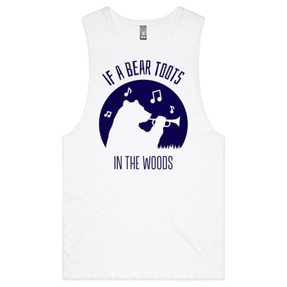 If A Bear Toots In The Woods, Trumpet Player - Mens Tank Top Tee White Mens Tank Tee