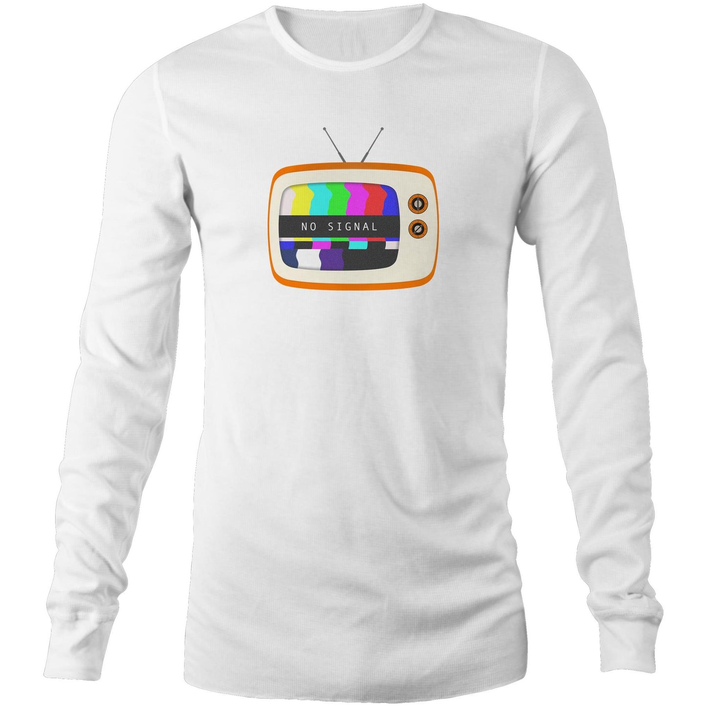 Retro Television, No Signal - Long Sleeve T-Shirt White Unisex Long Sleeve T-shirt Retro
