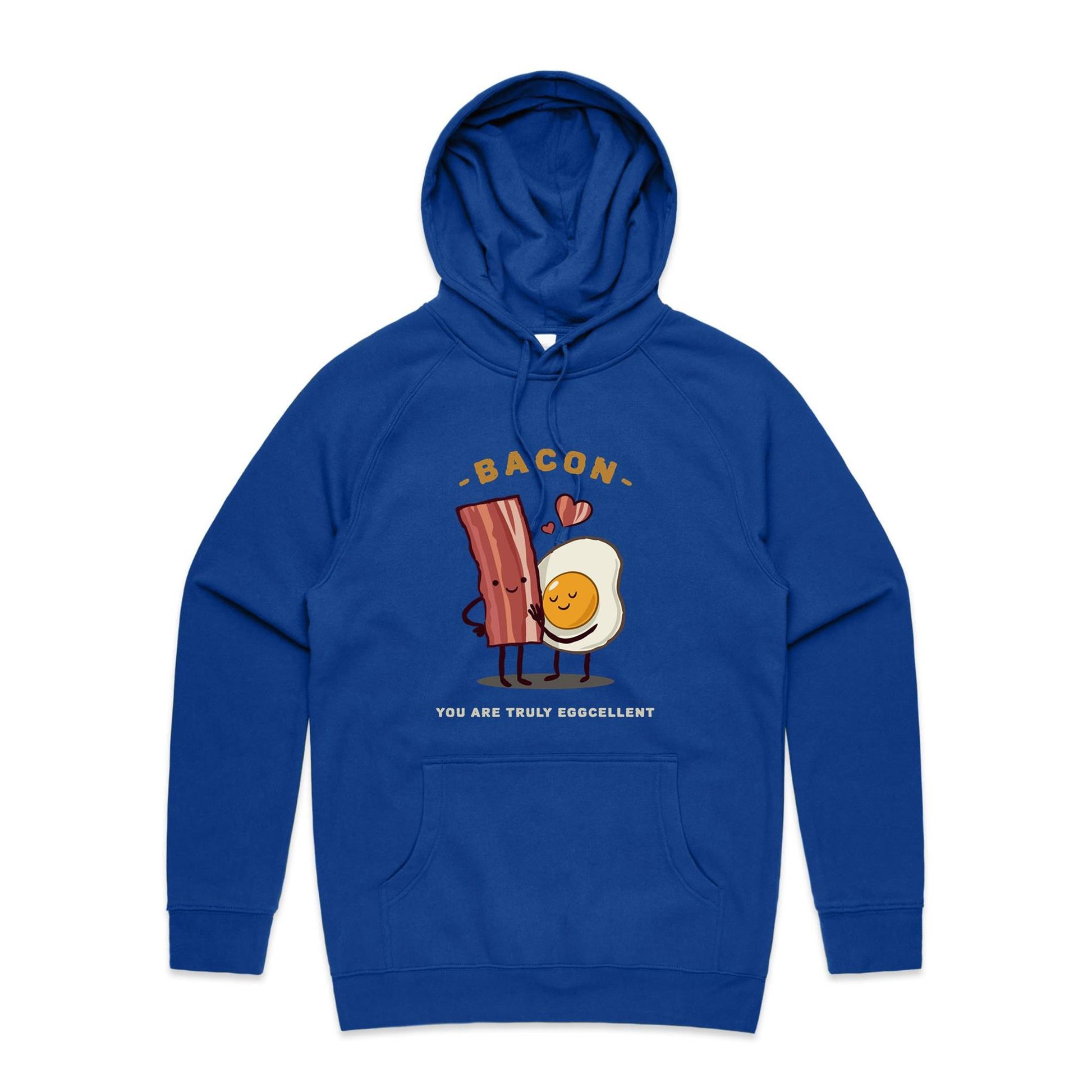 Bacon, You Are Truly Eggcellent - Supply Hood Bright Royal Mens Supply Hoodie Food