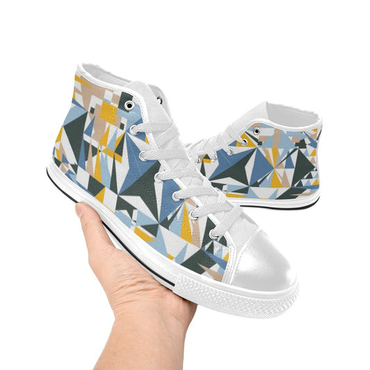 Mosaic - Women's High Top Canvas Shoes