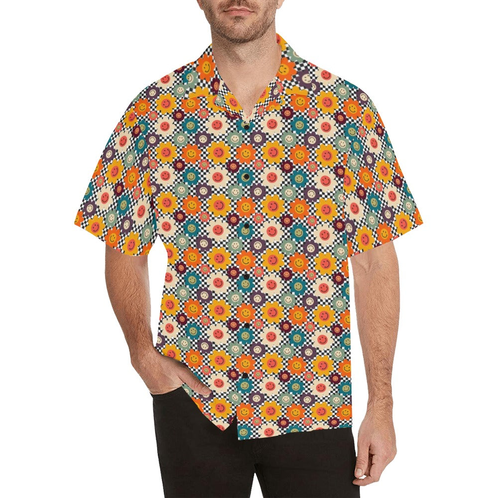 Happy Retro Flowers - Hawaiian Shirt