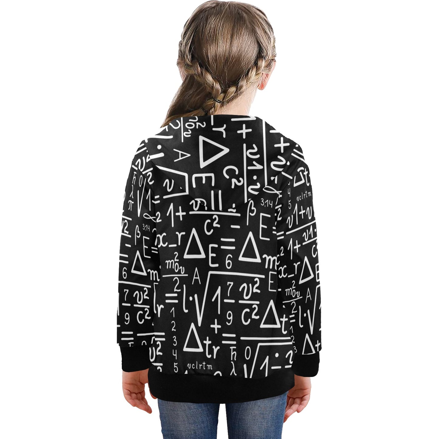 Mathematics - Big Girls' Zip Up Hoodie (Model H58)